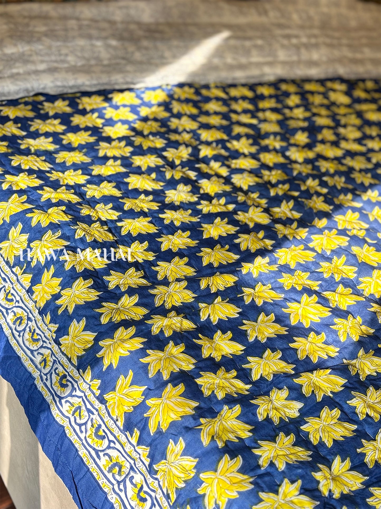 Handblock Printed Reversible Mulmul Cotton Quilt - Double (90 x 108 inch)