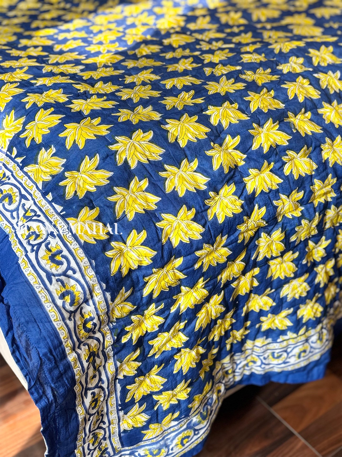 Handblock Printed Reversible Mulmul Cotton Quilt - Double (90 x 108 inch)