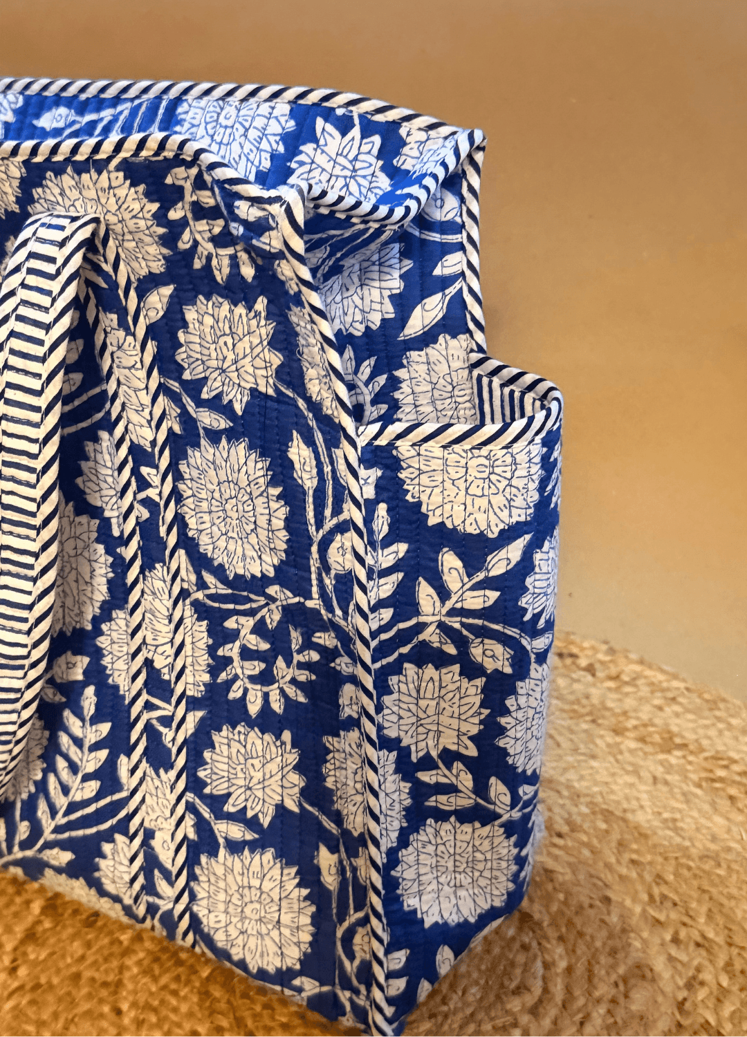 Blockprint Compartment Tote Bag for Laptop