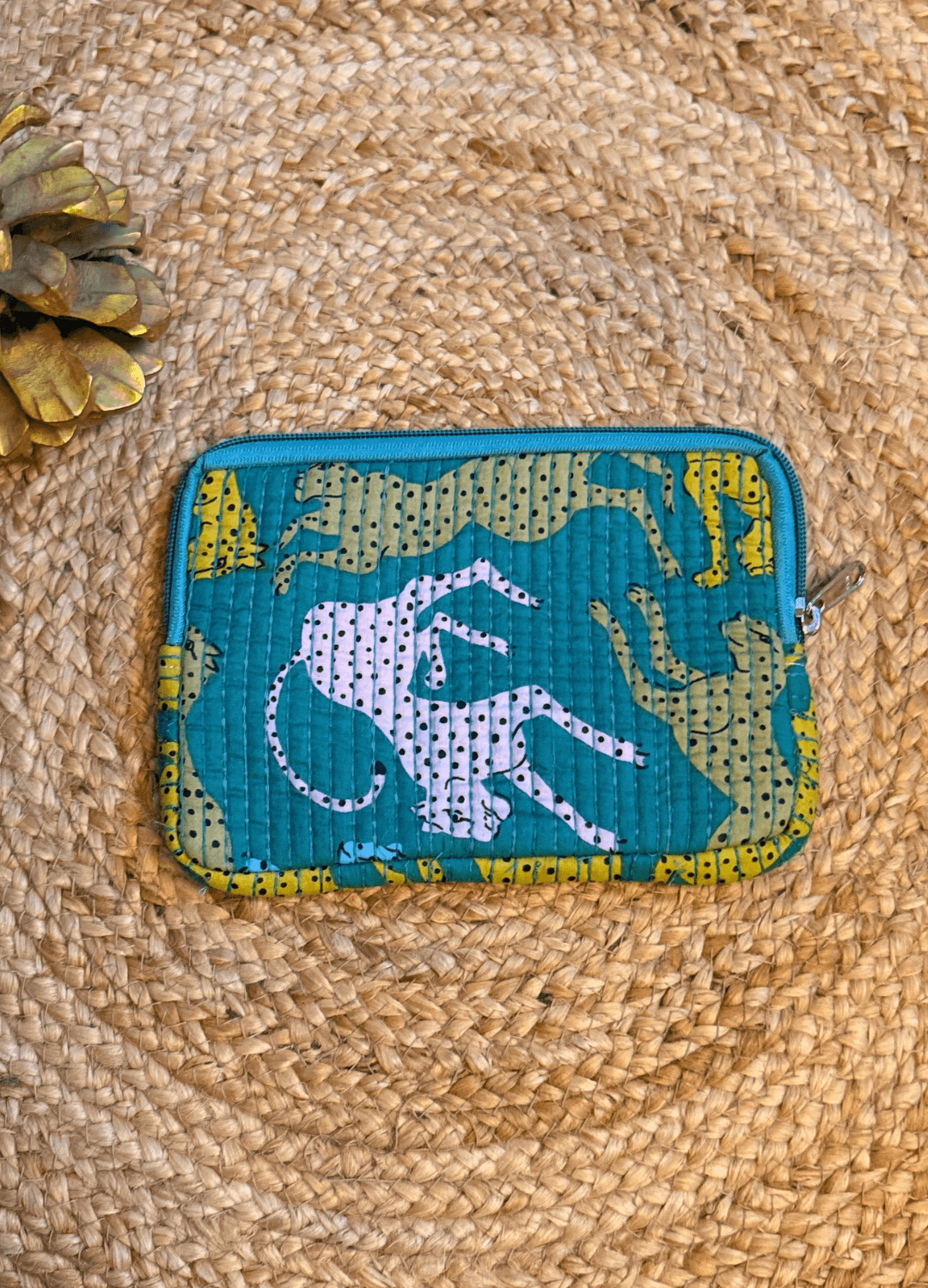Handblock Quilted Flat Pouch