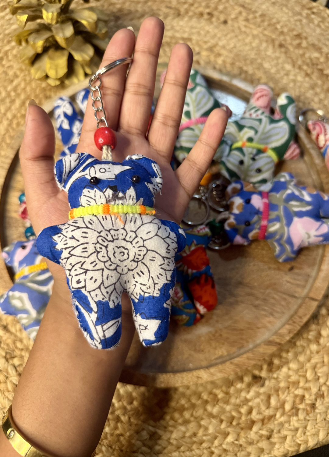 FABRIC KEYCHAINS - SET OF 3