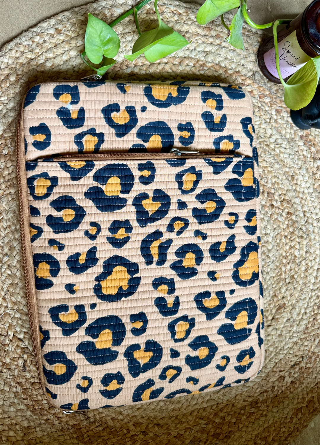 Blockprinted Quilted Cotton Laptop Sleeve