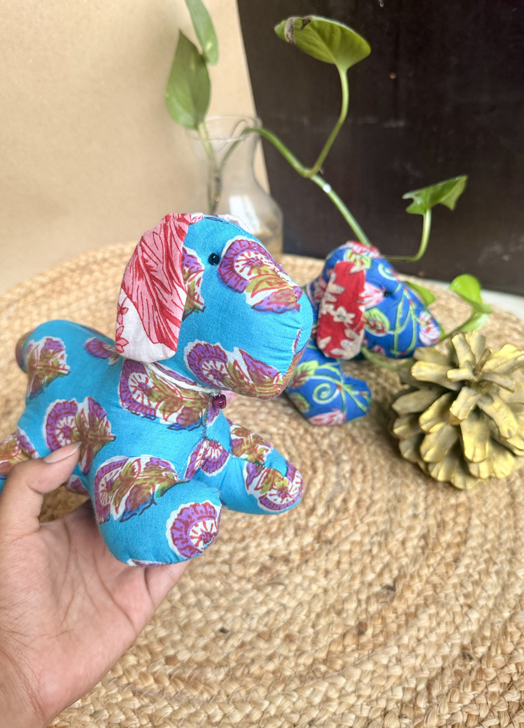 BLOCK PRINTED FABRIC TOYS - DOG