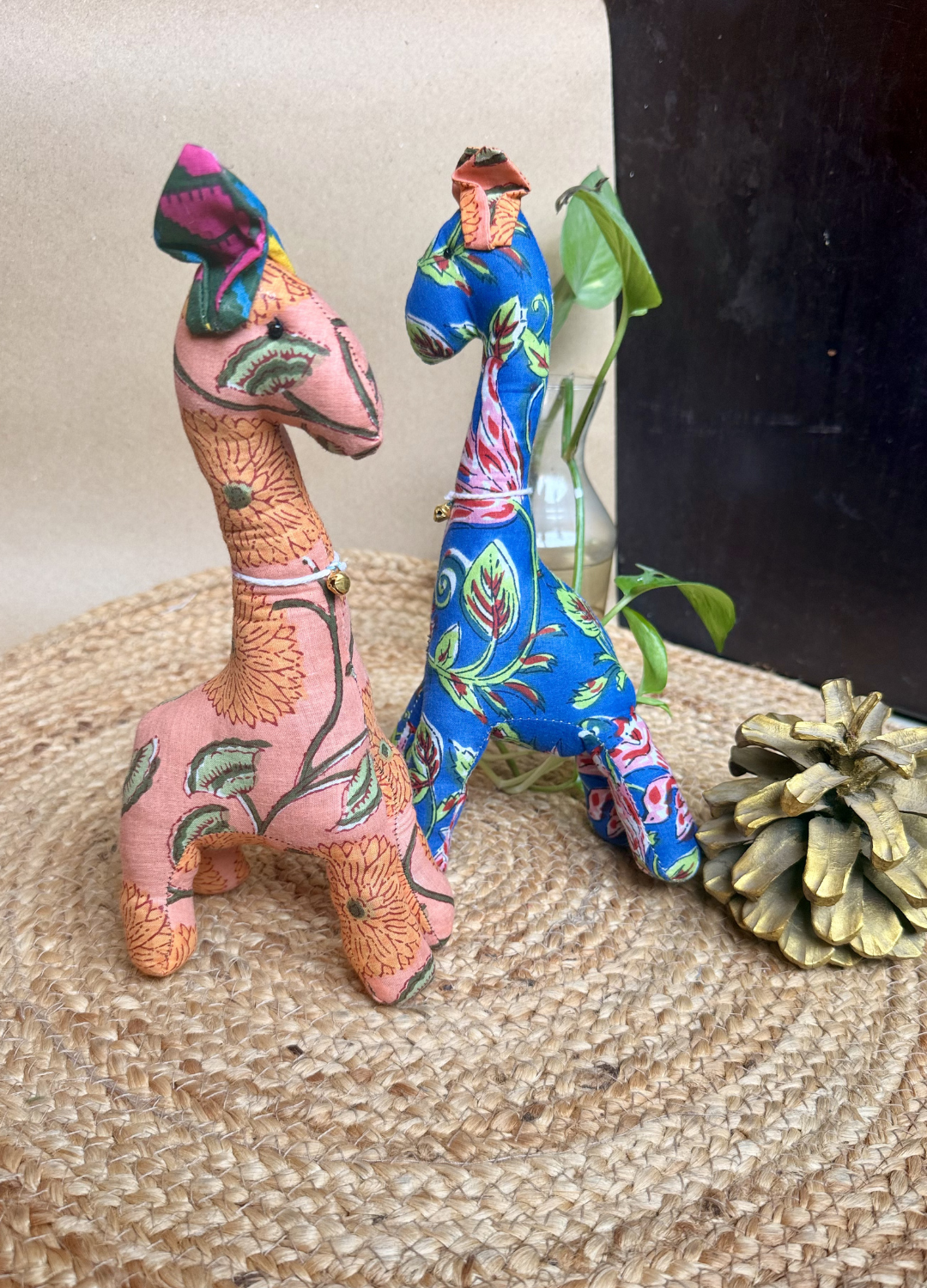 BLOCK PRINTED FABRIC TOYS - GIRAFFE