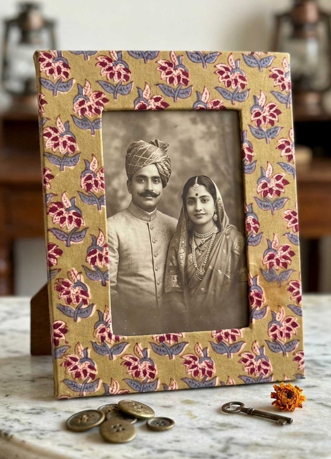 BLOCK PRINTED PHOTO FRAME