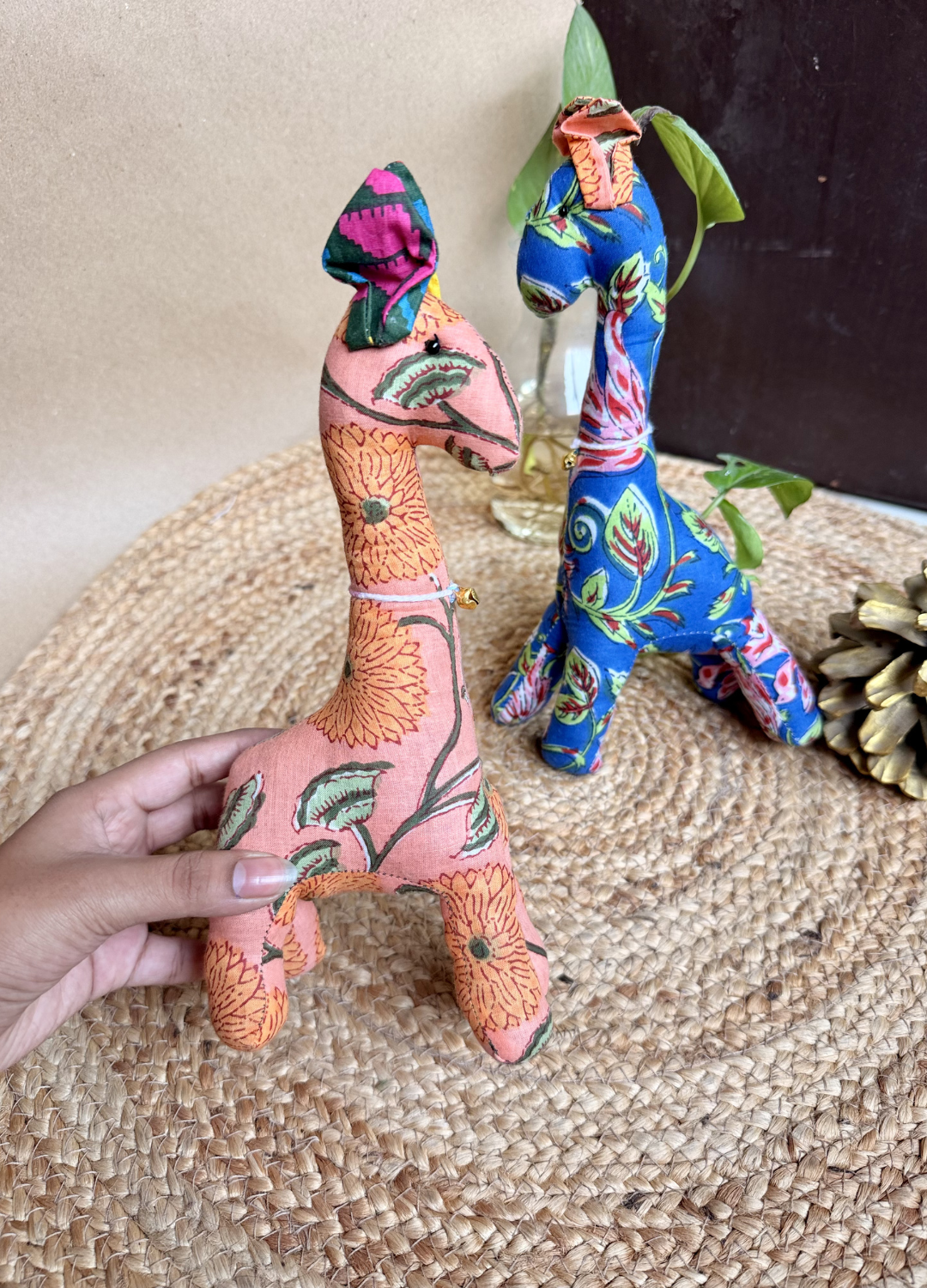 BLOCK PRINTED FABRIC TOYS - GIRAFFE