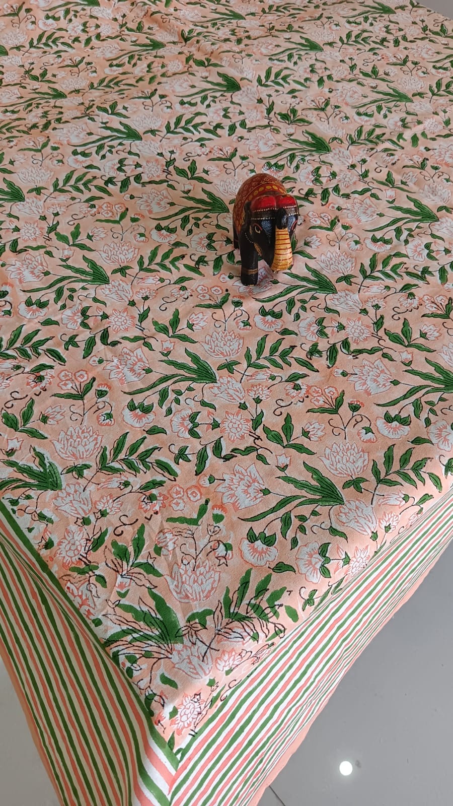 Hand Block Printed Canvas Table Cover – 60x90 inches