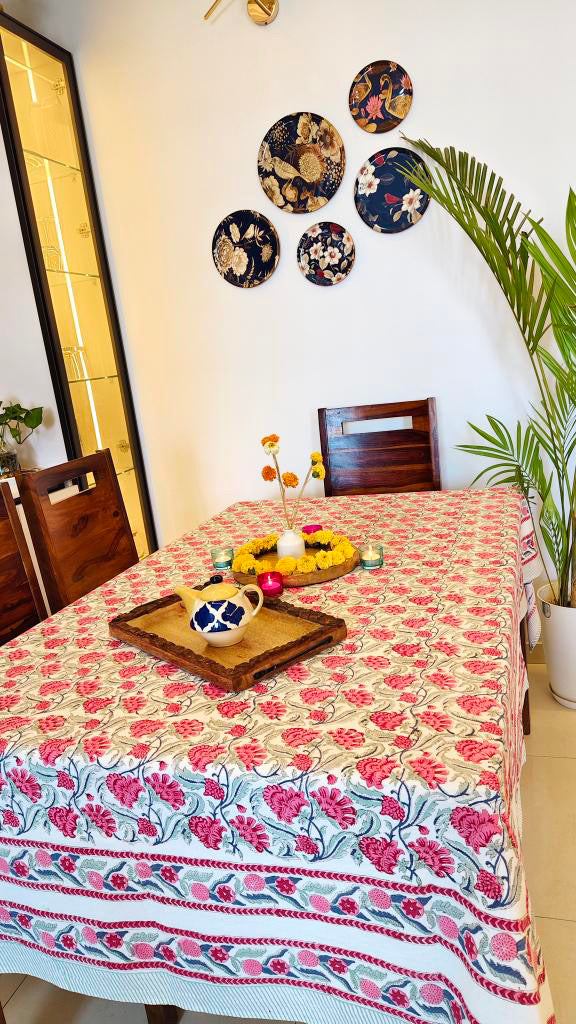 Hand Block Printed Canvas Table Cover – 60x90 inches