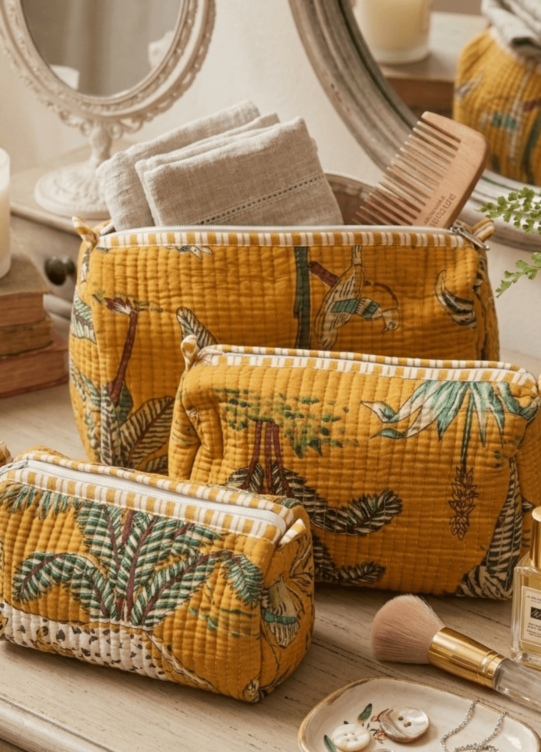 Block Printed Quilted Multiutility Set – Pack of 3