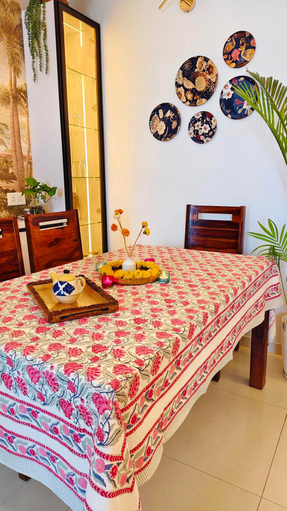Hand Block Printed Canvas Table Cover – 60x90 inches