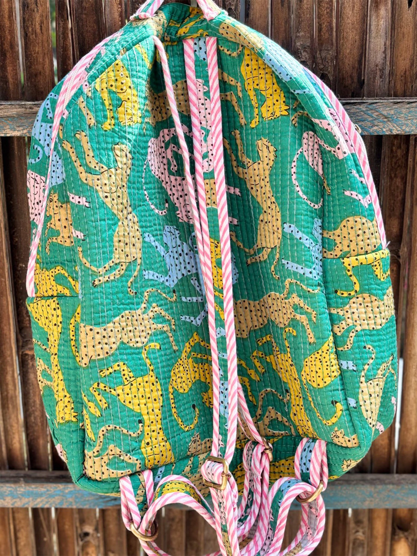 Handblock Quilted Backpack – Lightweight & Stylish