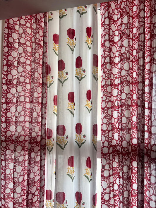 Gulab Bagh Collection - Block Print Curtain