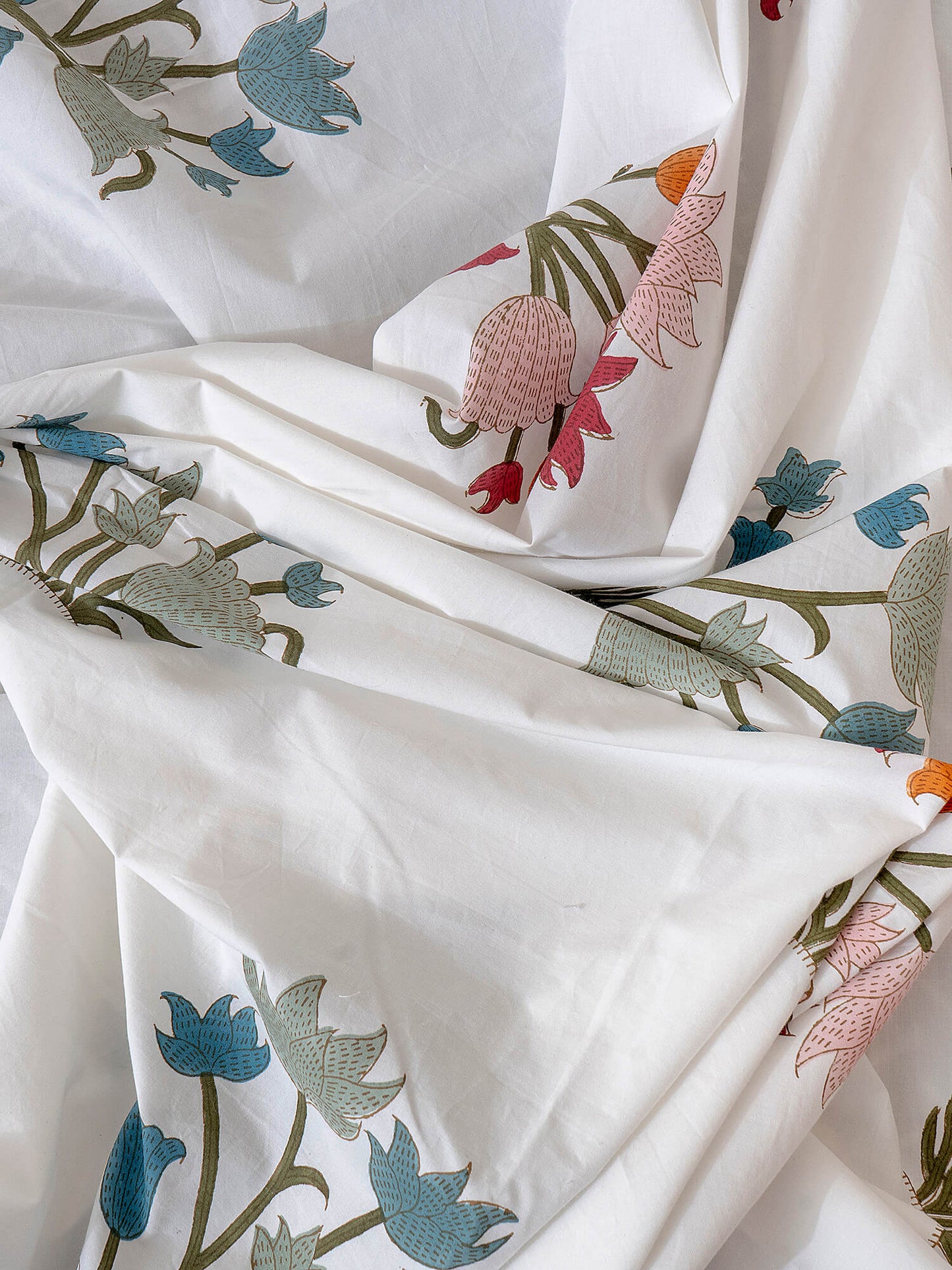 Rang Bagh Collection - Hand Block Printed King Bedsheet with Reversible Pillow Covers (90 x 108 inches)
