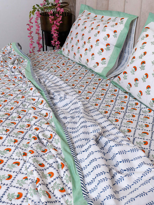 Aman Bagh Collection - Hand Block Printed Muslin Dohar – Single (60 x 90 inch)