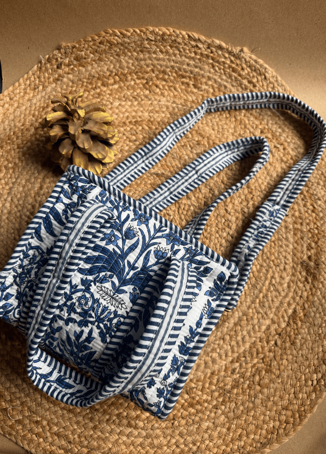 Mini Tote Bag with Sling (9inch) Blue