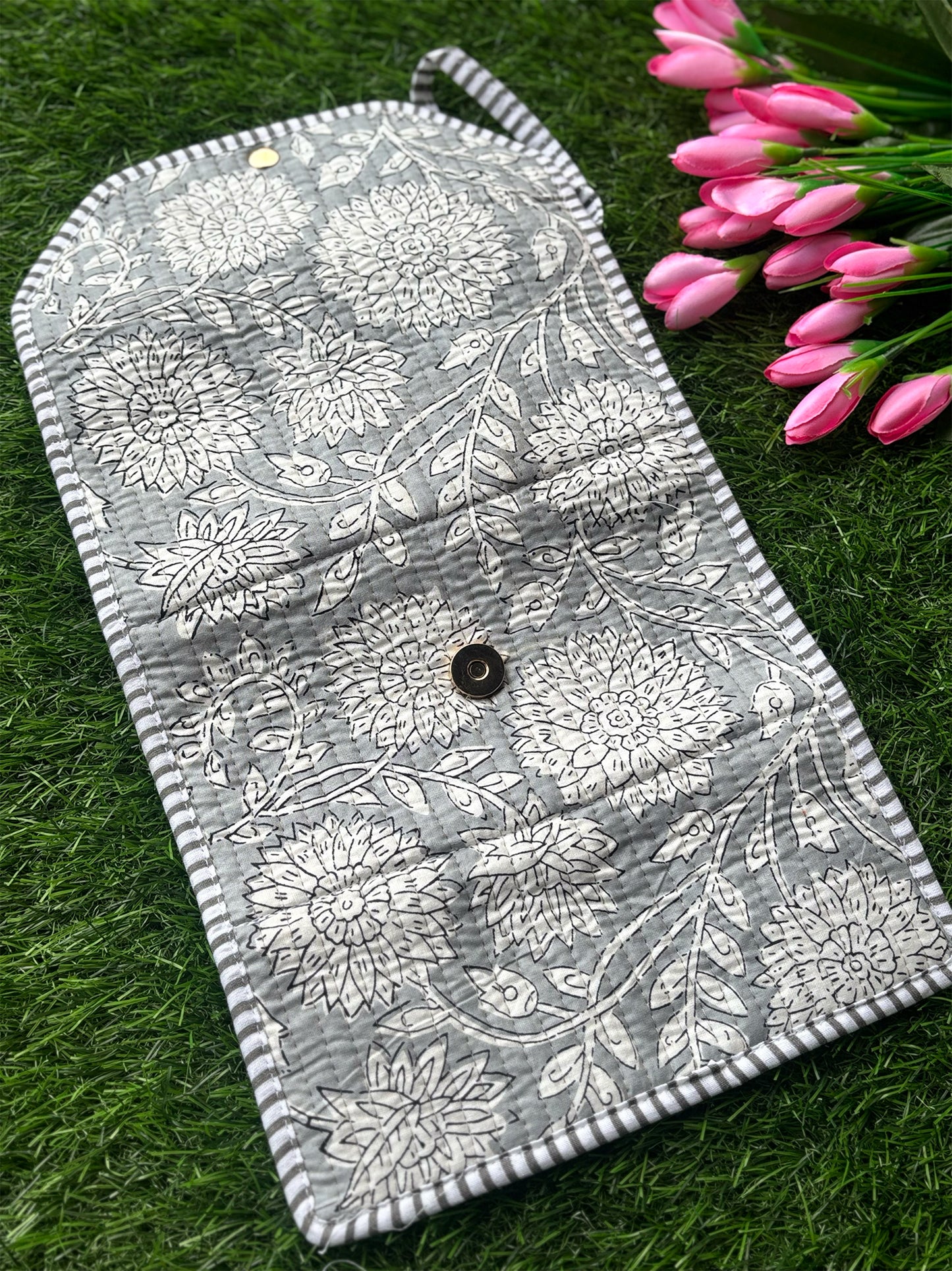 Jewellery Roll Up Pouch - Silver