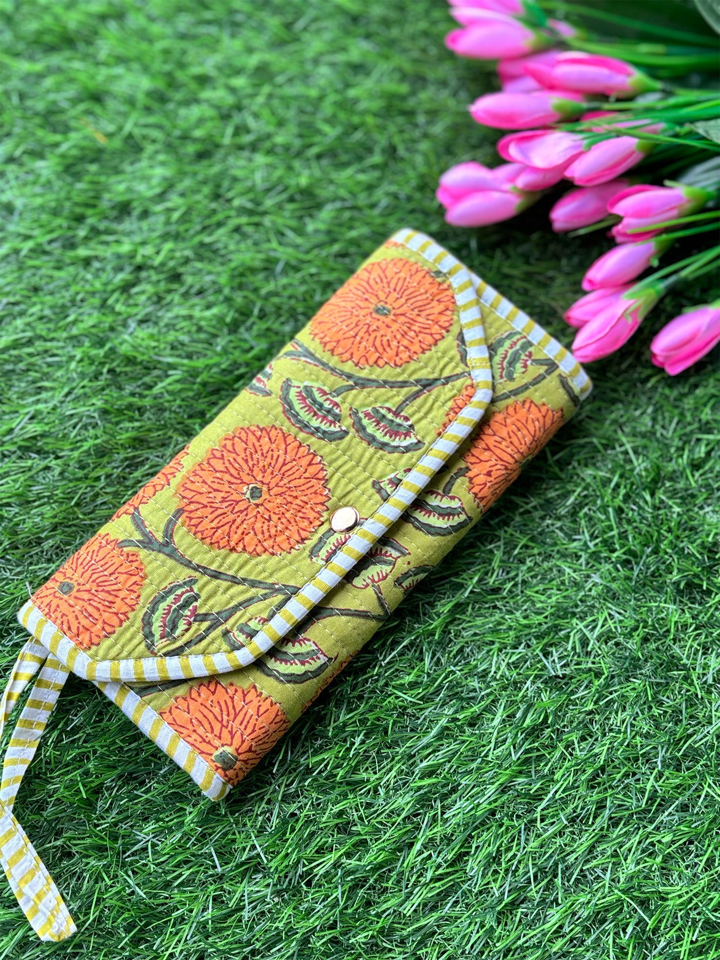 Jewellery Roll Up Pouch - Orange