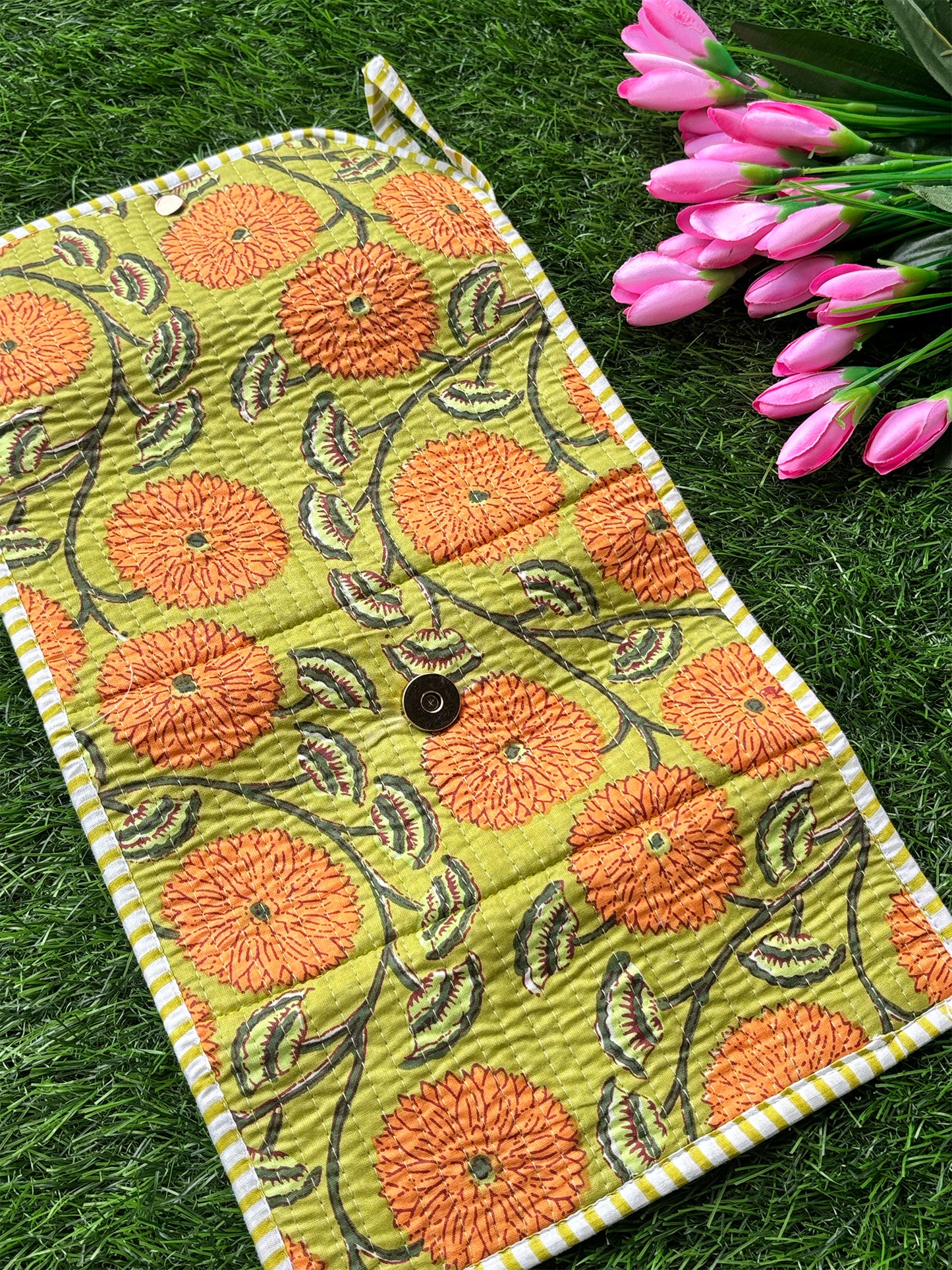Jewellery Roll Up Pouch - Orange