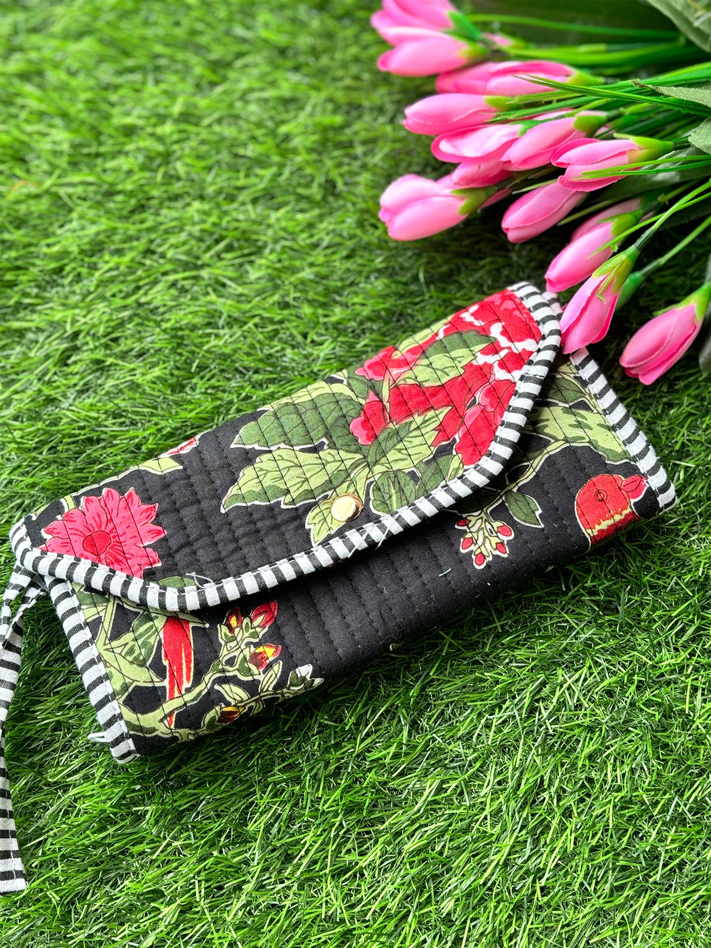 Jewellery Roll Up Pouch - Black