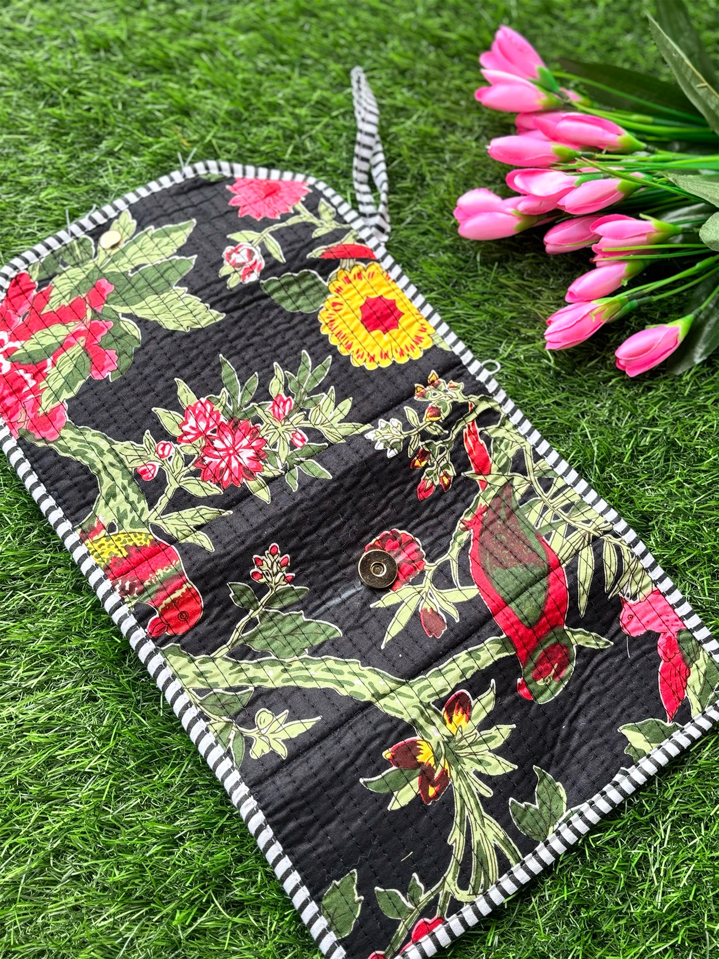 Jewellery Roll Up Pouch - Black