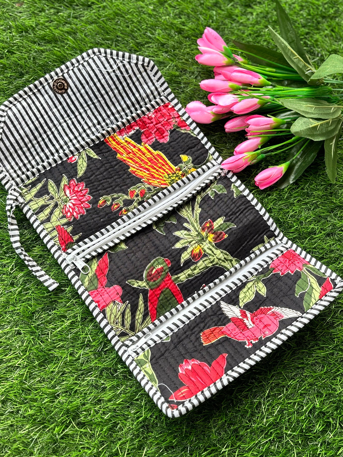 Jewellery Roll Up Pouch - Black