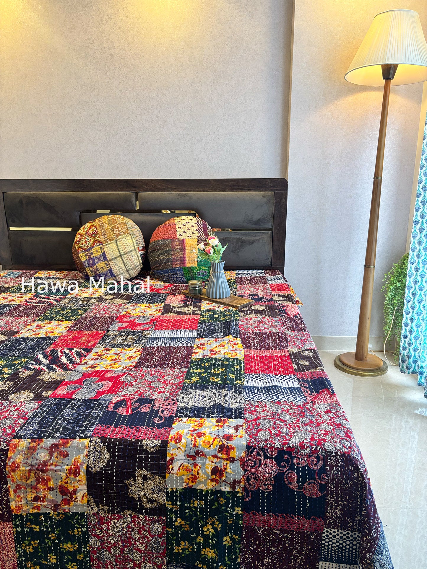 Multipatch Kantha Luxury Bedcover - 90x108 inch
