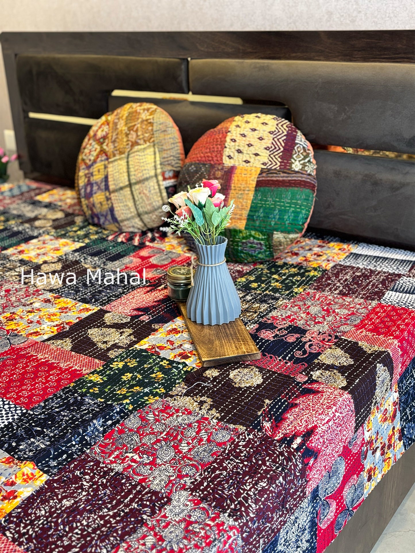 Multipatch Kantha Luxury Bedcover - 90x108 inch