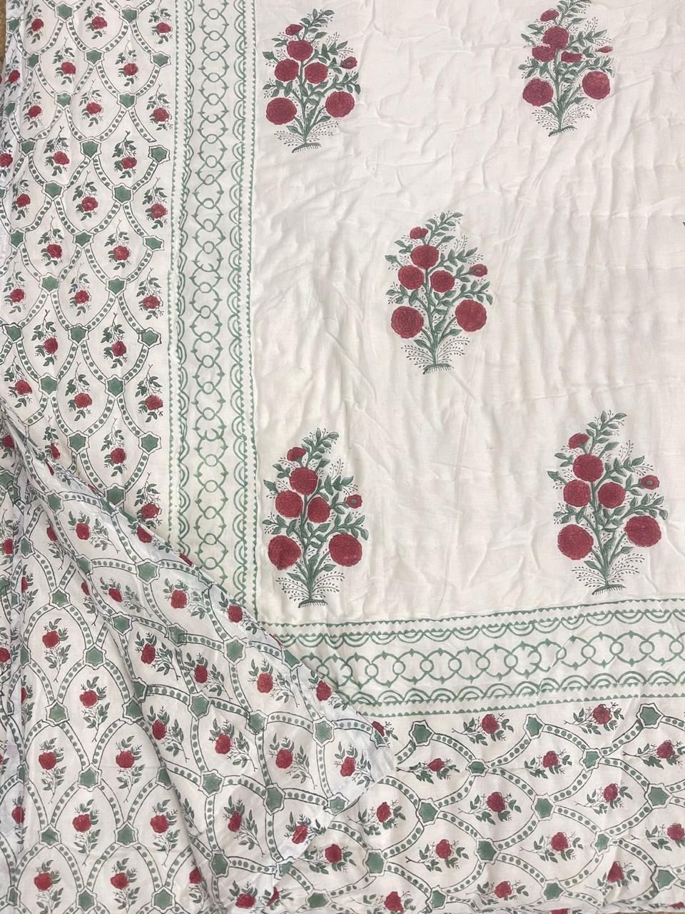 Anar Bagh Collection - Matching Double Bed Quilt & Bedsheet Set