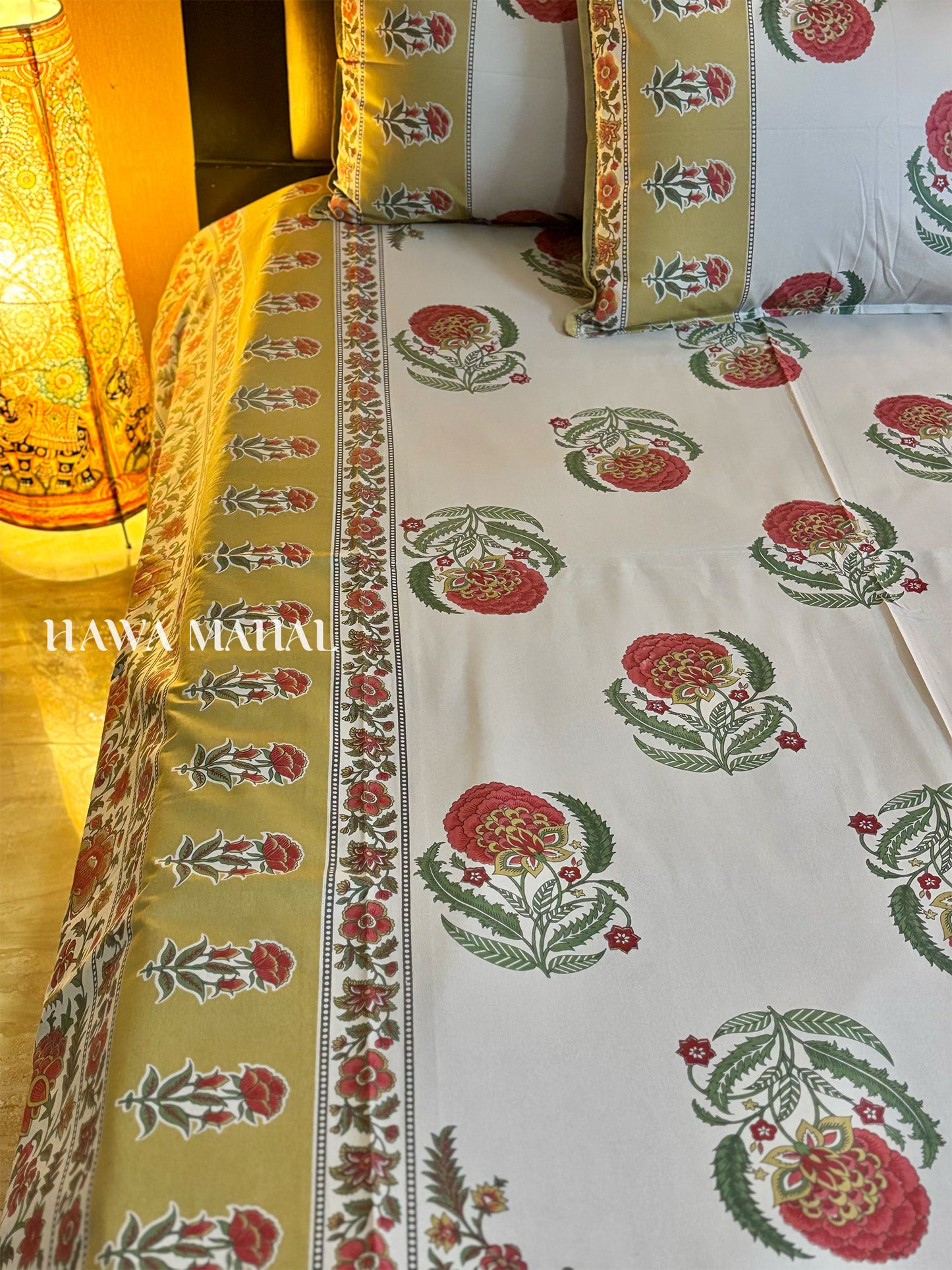Rajputana Collection - Superking Cotton Bedsheet with Pillow Covers (108 x 108 inches)