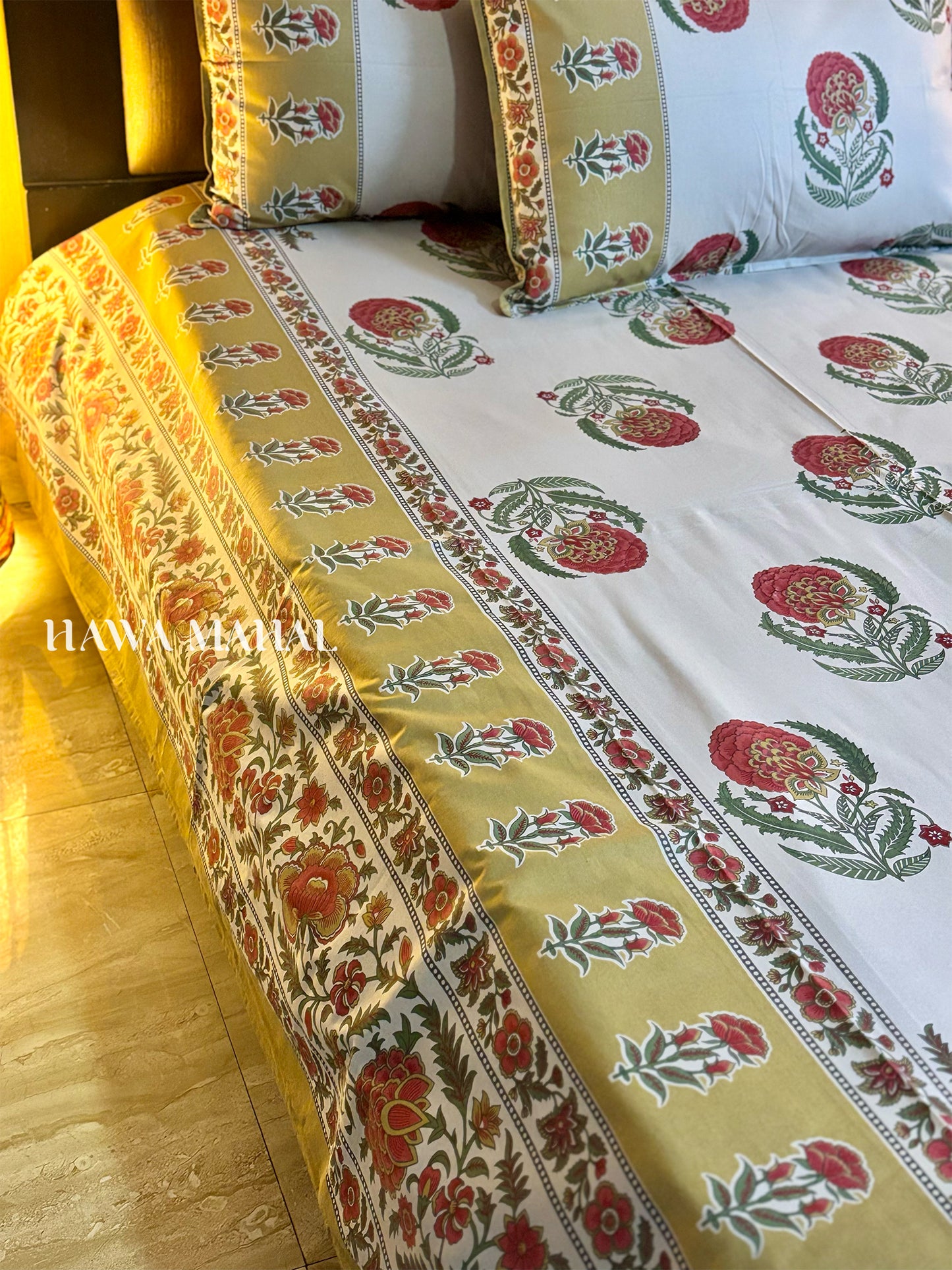 Rajputana Collection - Superking Cotton Bedsheet with Pillow Covers (108 x 108 inches)