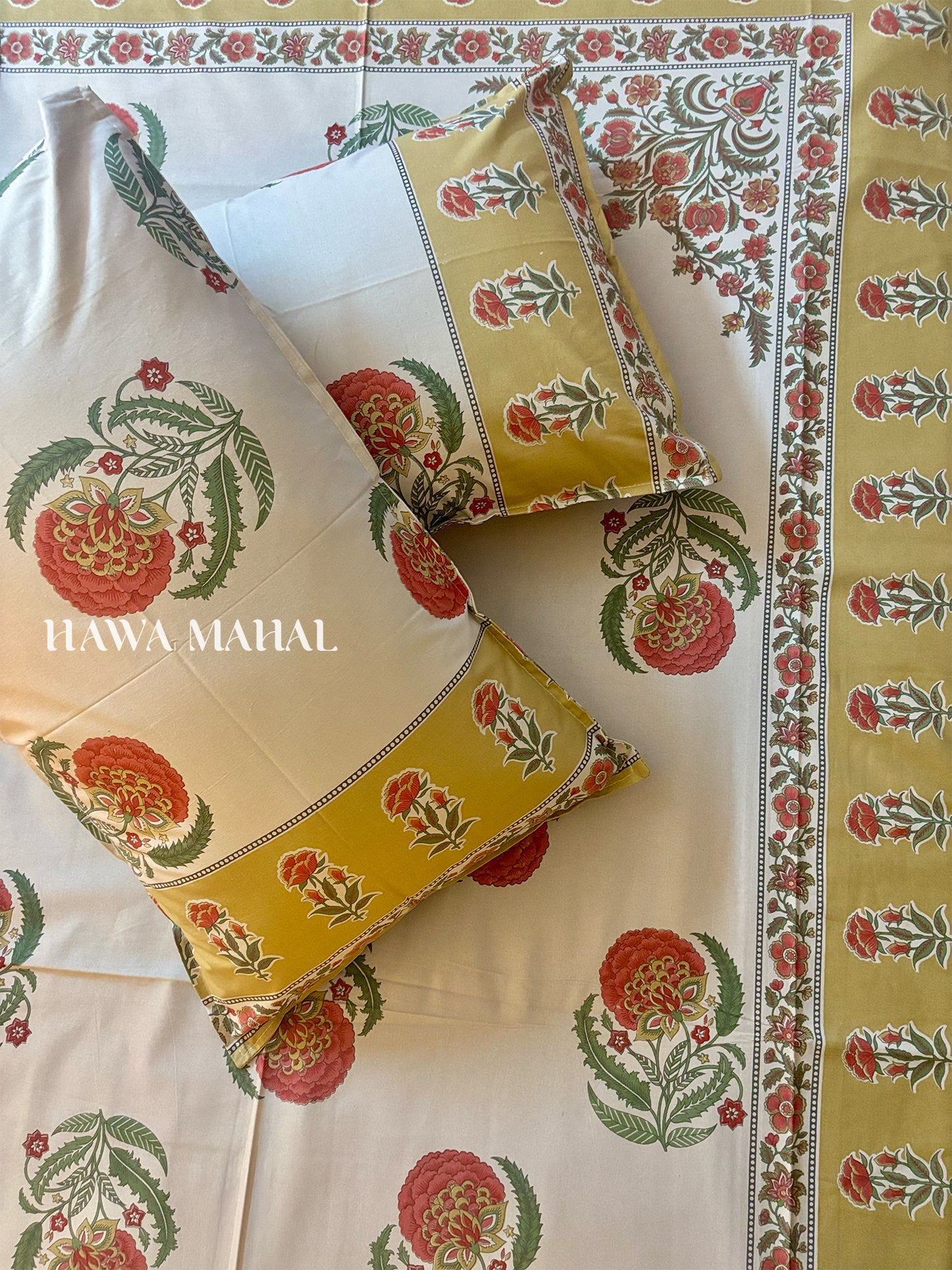 Rajputana Collection - Superking Cotton Bedsheet with Pillow Covers (108 x 108 inches)