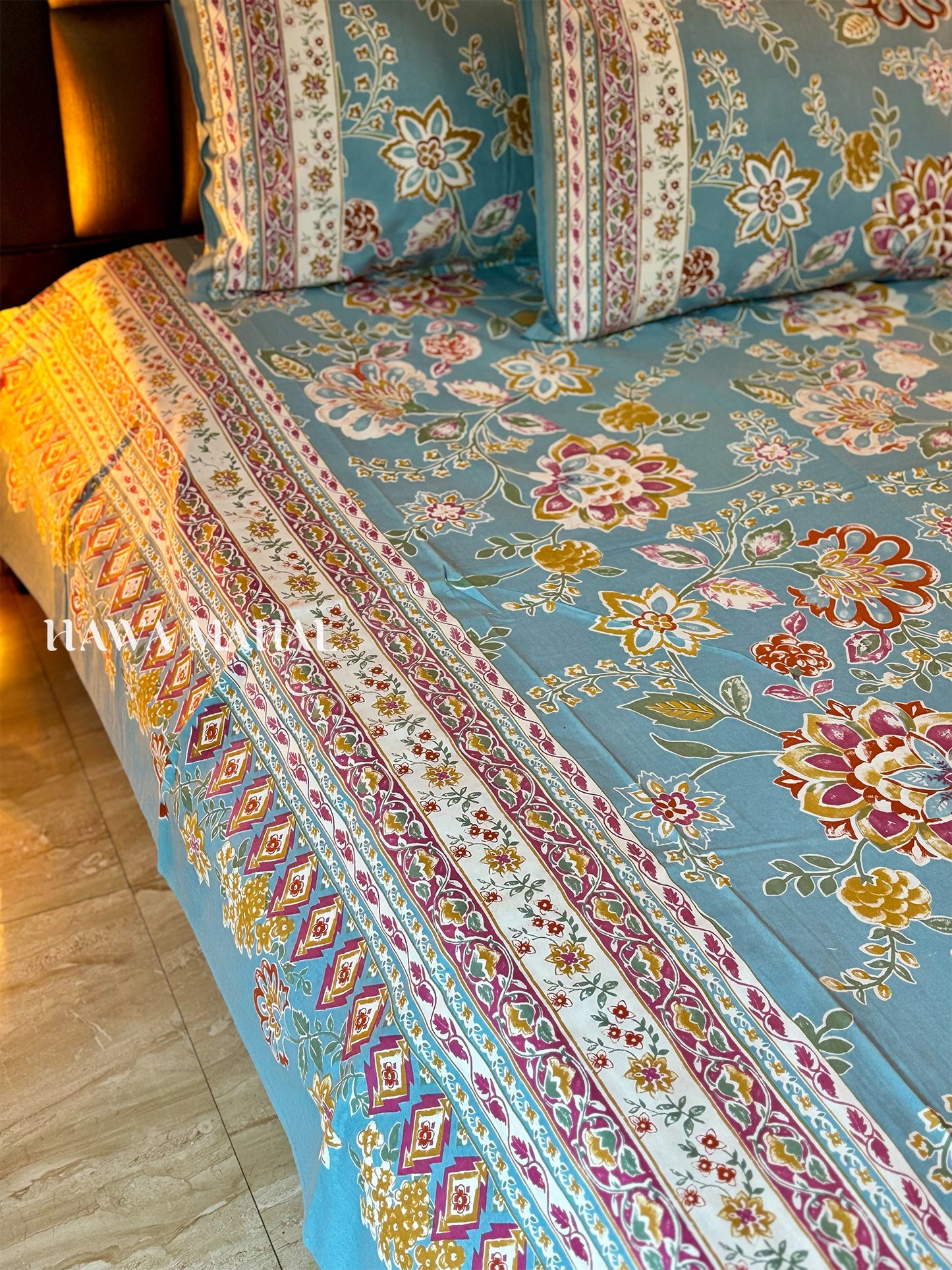Rajputana Collection - Superking Cotton Bedsheet with Pillow Covers (108 x 108 inches)