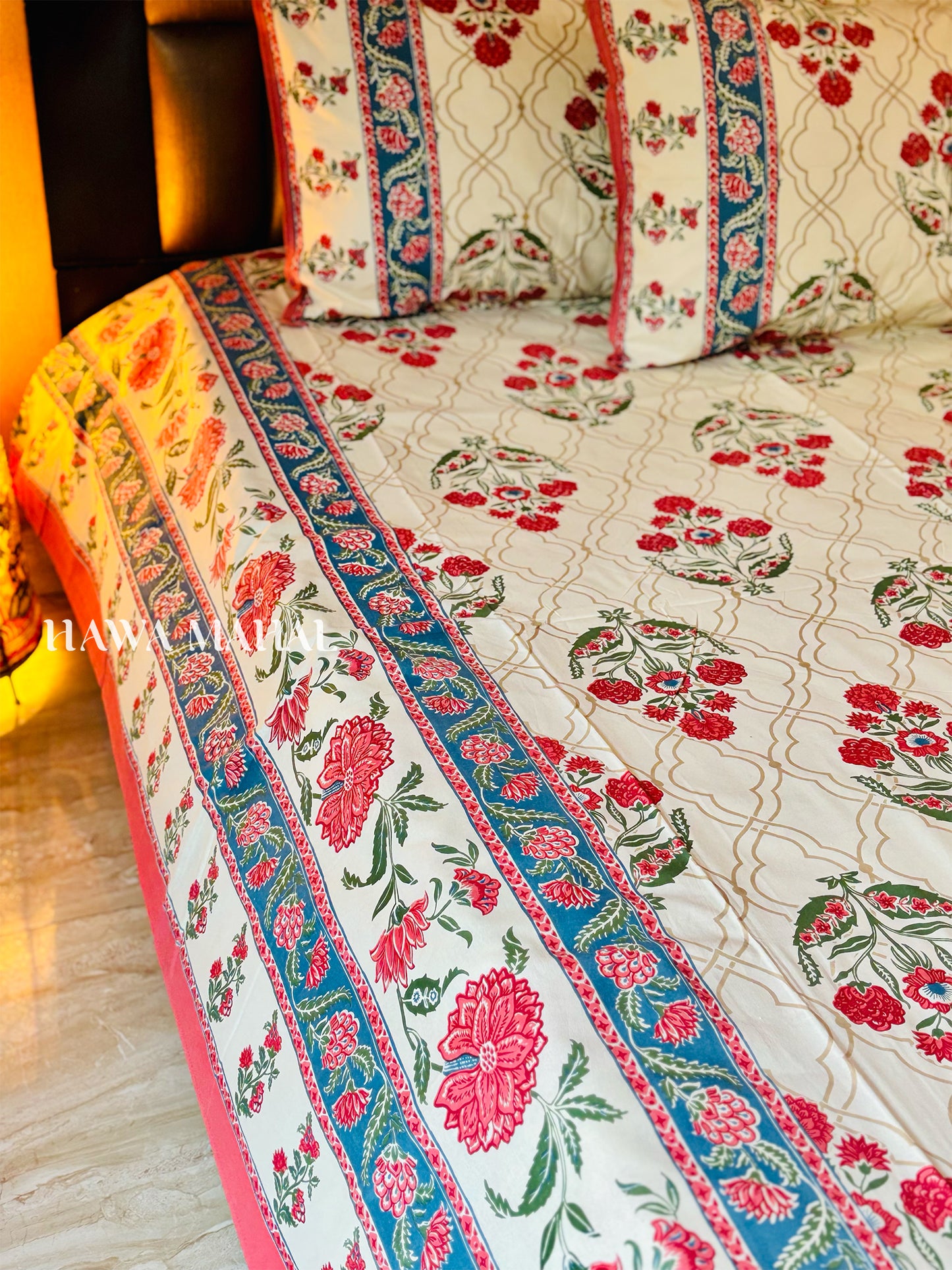 Rajputana Collection - Superking Cotton Bedsheet with Pillow Covers (108 x 108 inches)