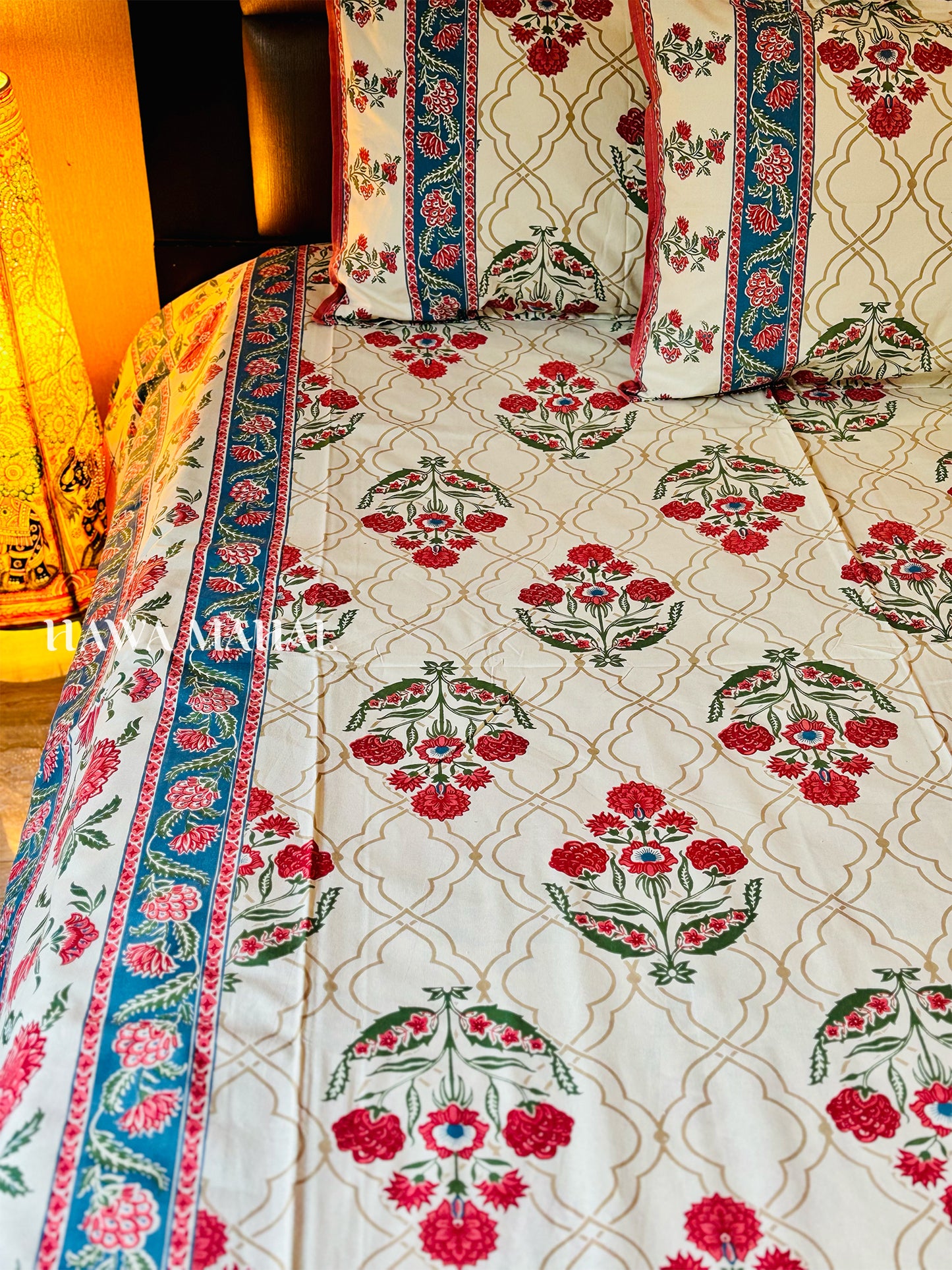Rajputana Collection - Superking Cotton Bedsheet with Pillow Covers (108 x 108 inches)