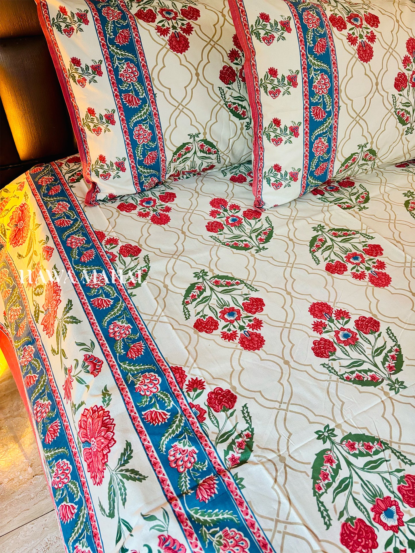 Rajputana Collection - Superking Cotton Bedsheet with Pillow Covers (108 x 108 inches)
