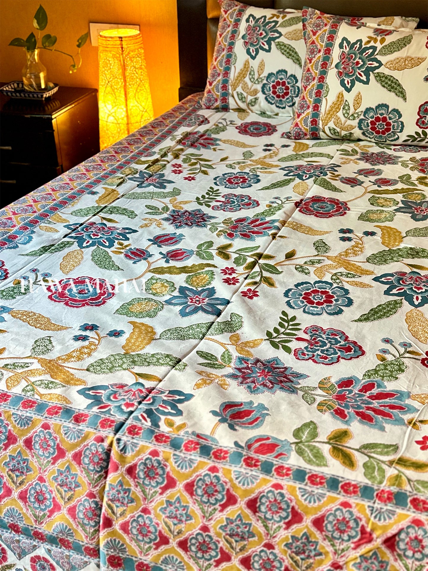 Rajputana Collection - Superking Cotton Bedsheet with Pillow Covers (108 x 108 inches)