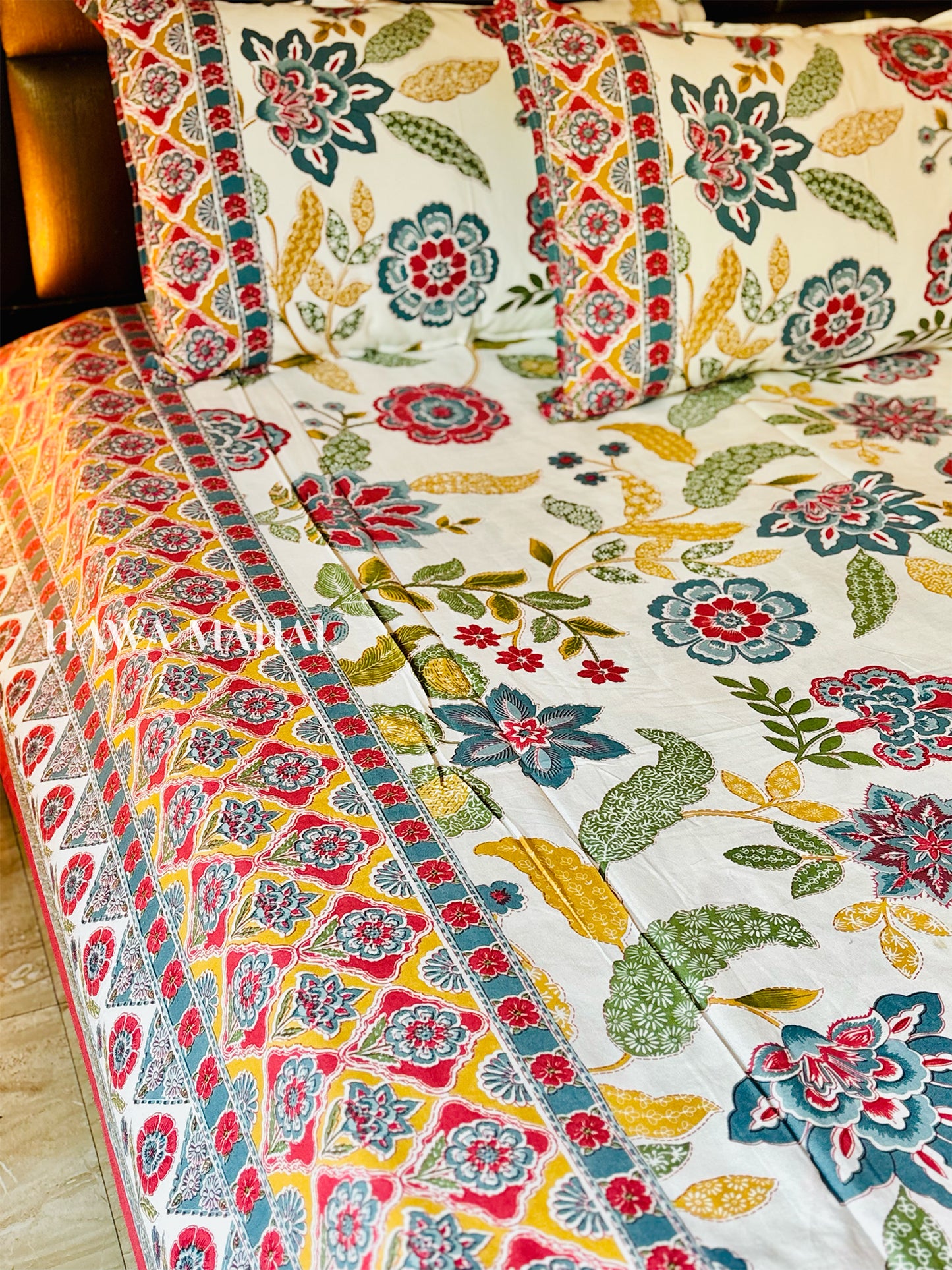 Rajputana Collection - Superking Cotton Bedsheet with Pillow Covers (108 x 108 inches)
