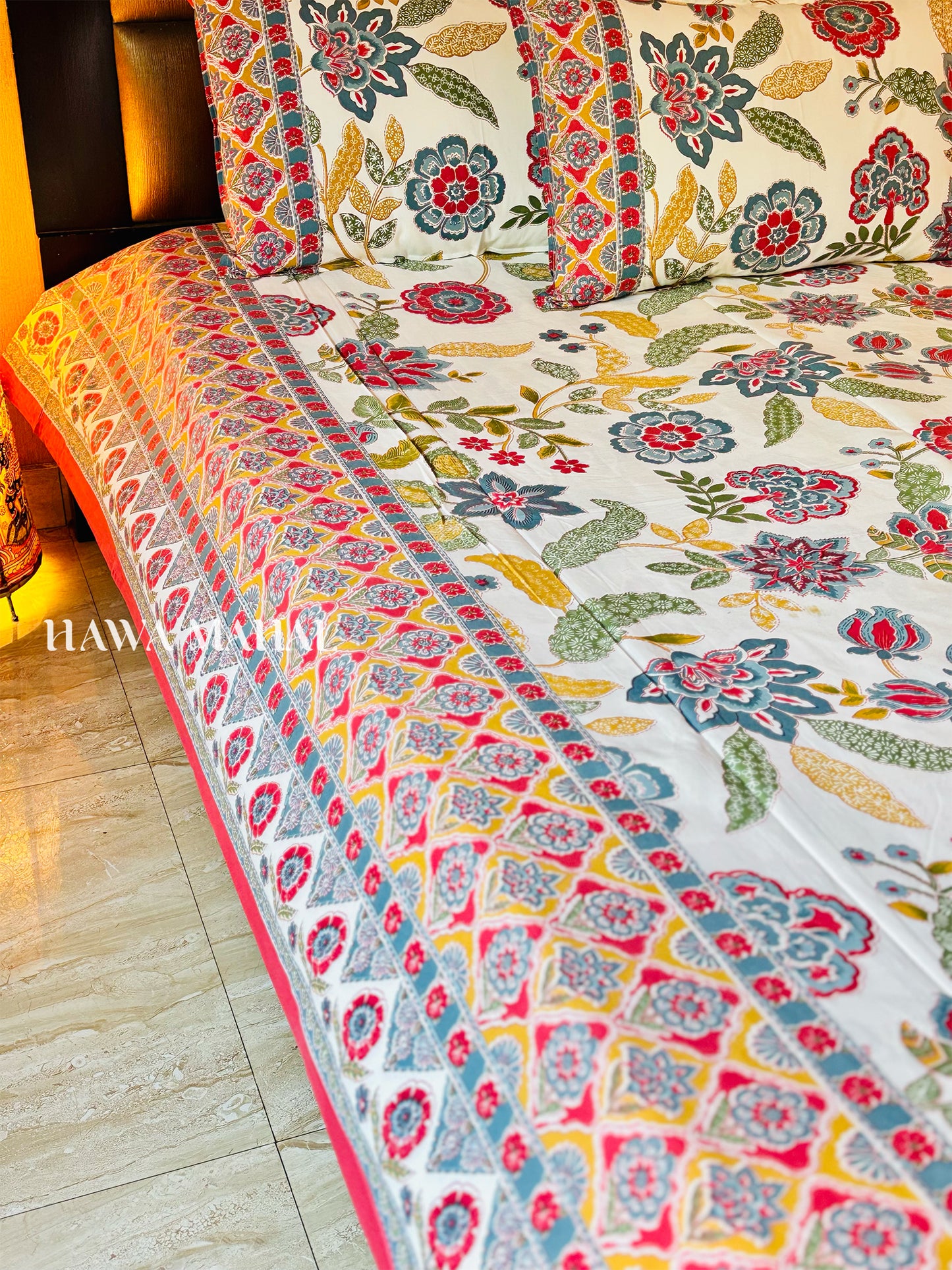 Rajputana Collection - Superking Cotton Bedsheet with Pillow Covers (108 x 108 inches)