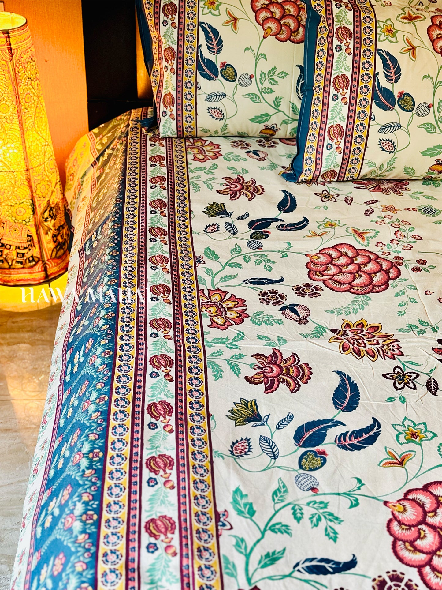 Rajputana Collection - Superking Cotton Bedsheet with Pillow Covers (108 x 108 inches)