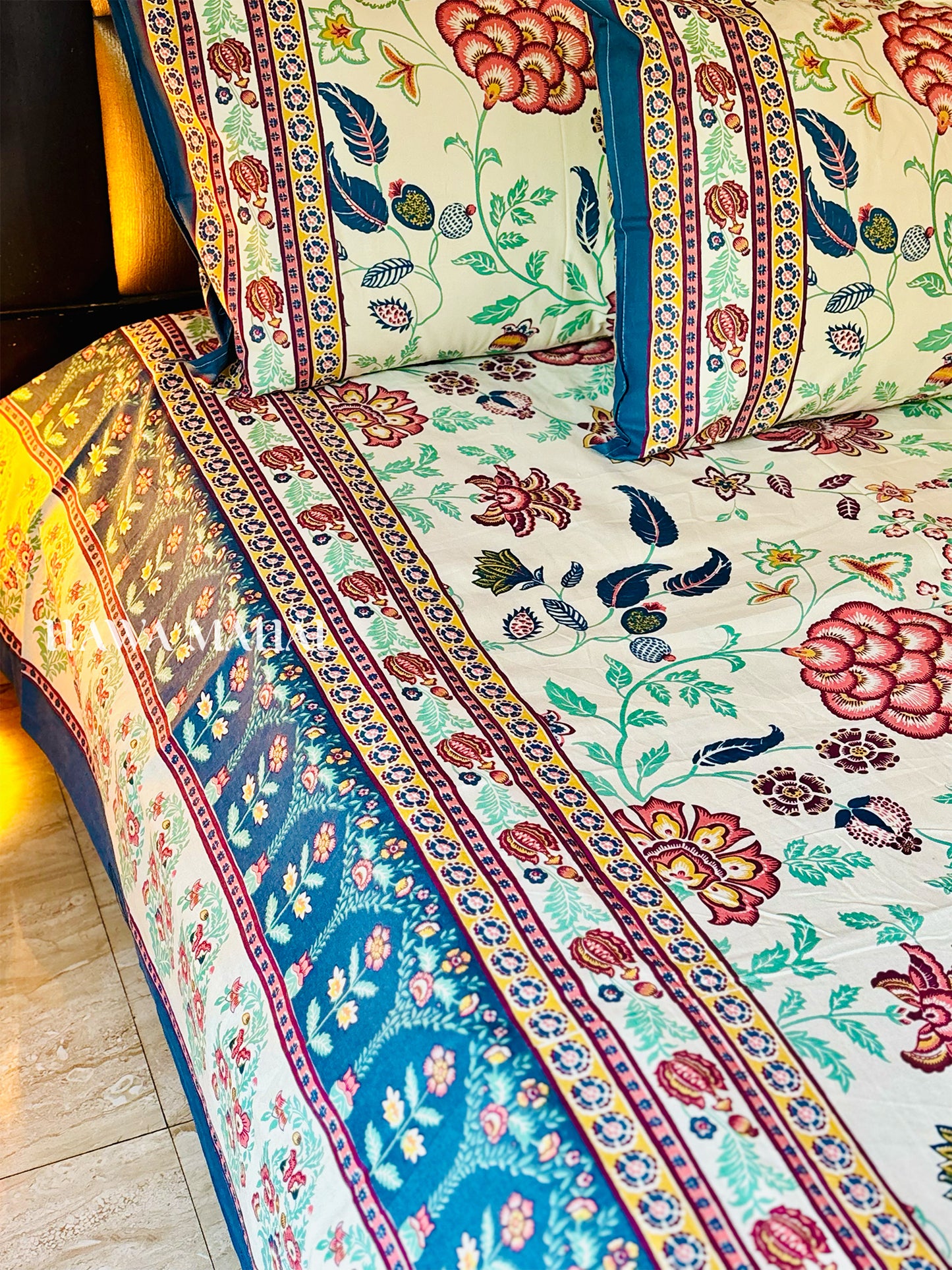 Rajputana Collection - Superking Cotton Bedsheet with Pillow Covers (108 x 108 inches)