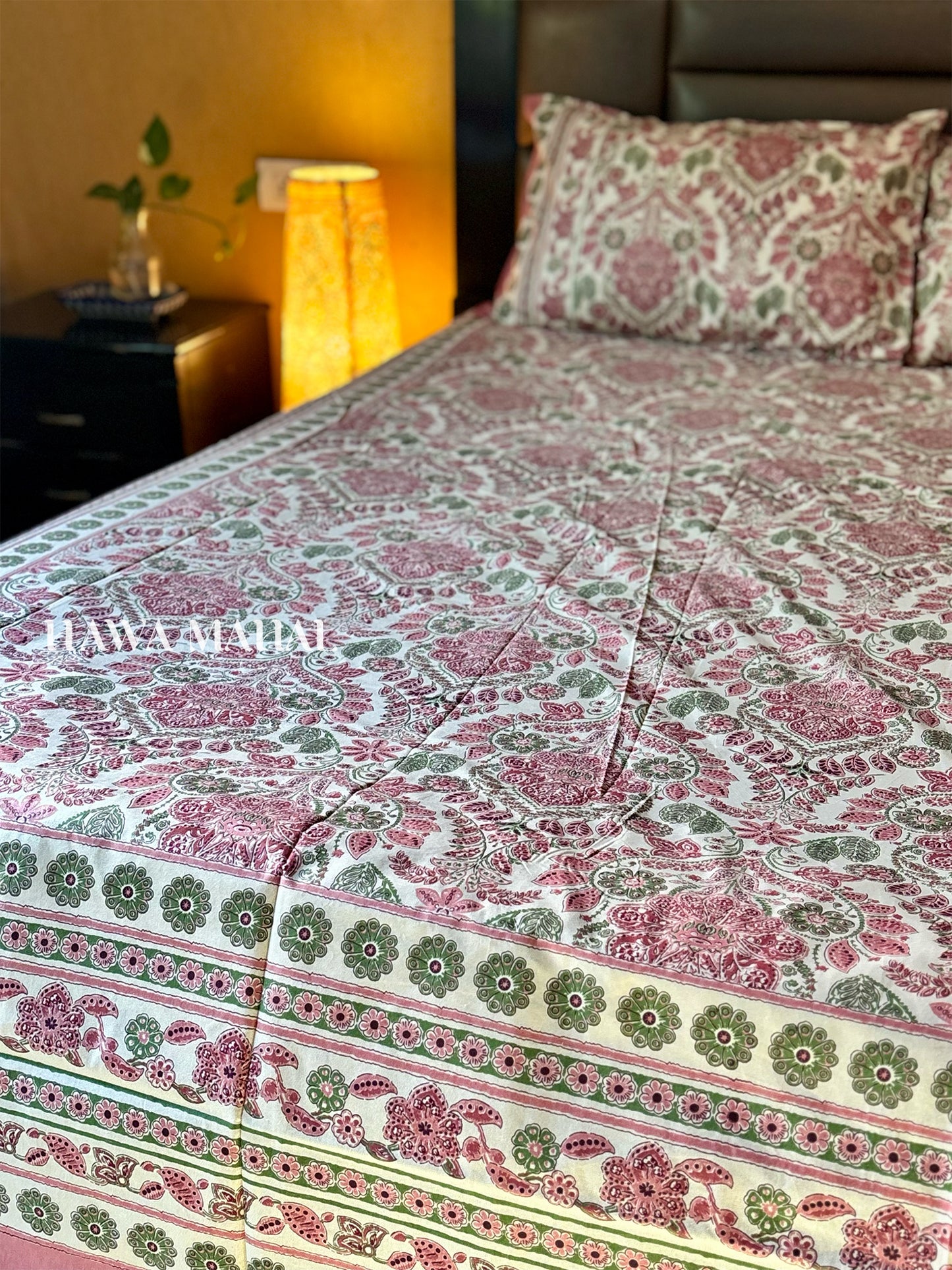 Rajputana Collection - Superking Cotton Bedsheet with Pillow Covers (108 x 108 inches)