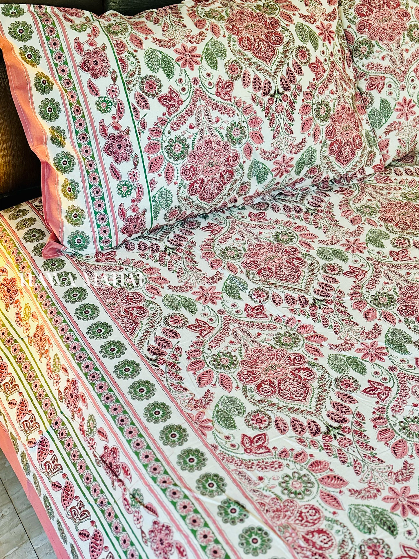 Rajputana Collection - Superking Cotton Bedsheet with Pillow Covers (108 x 108 inches)