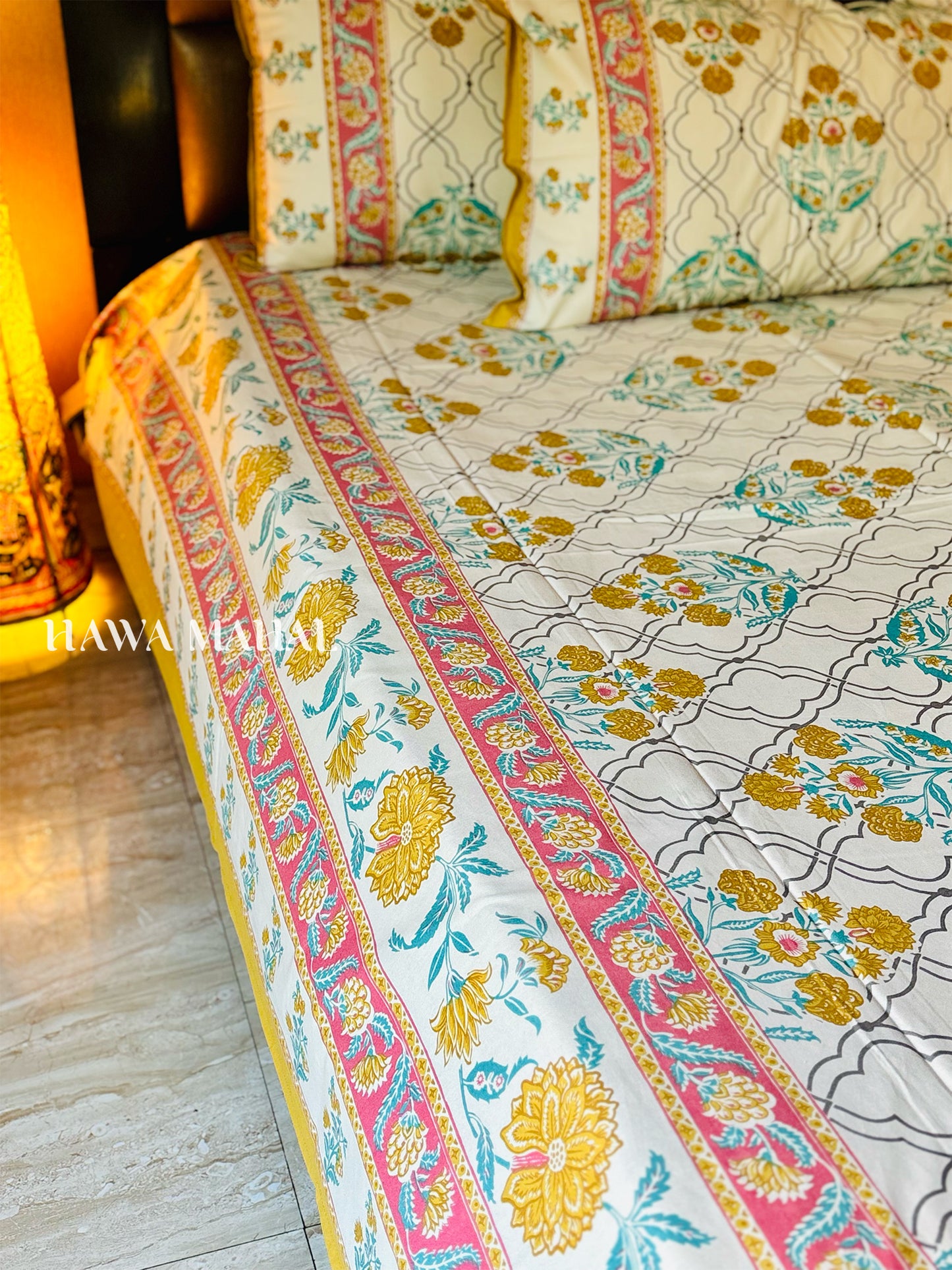 Rajputana Collection - Superking Cotton Bedsheet with Pillow Covers (108 x 108 inches)