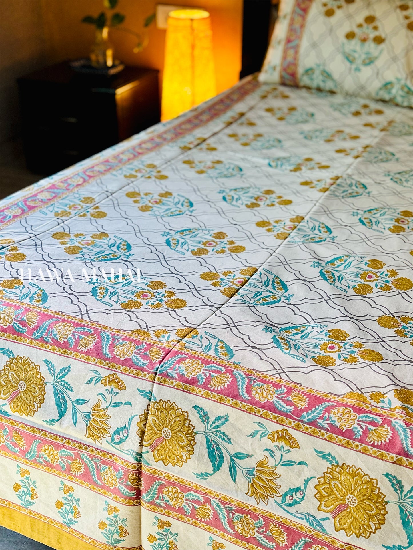 Rajputana Collection - Superking Cotton Bedsheet with Pillow Covers (108 x 108 inches)