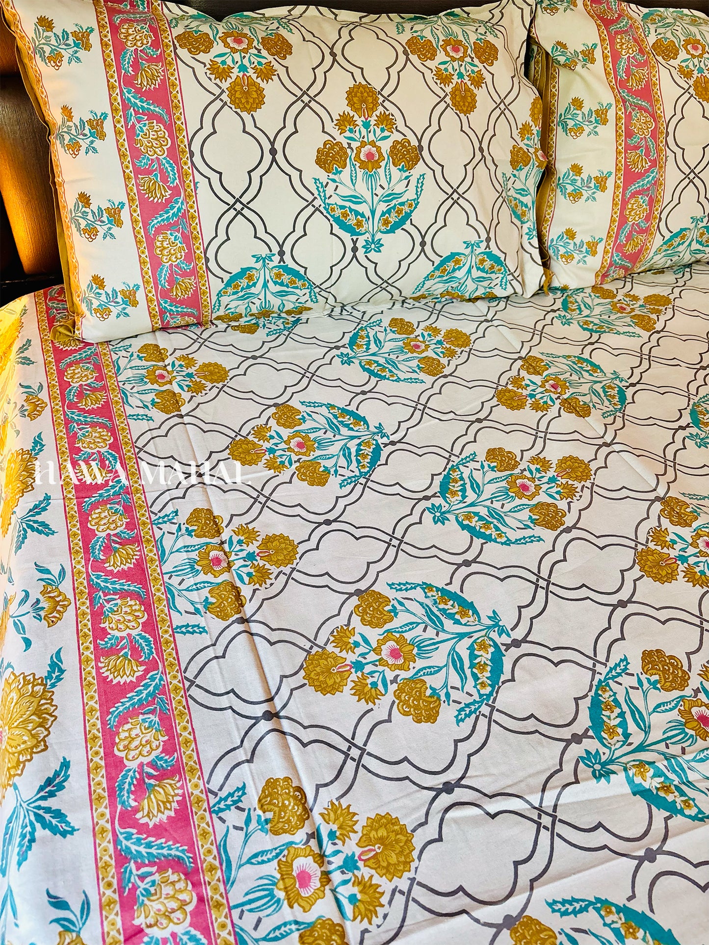 Rajputana Collection - Superking Cotton Bedsheet with Pillow Covers (108 x 108 inches)