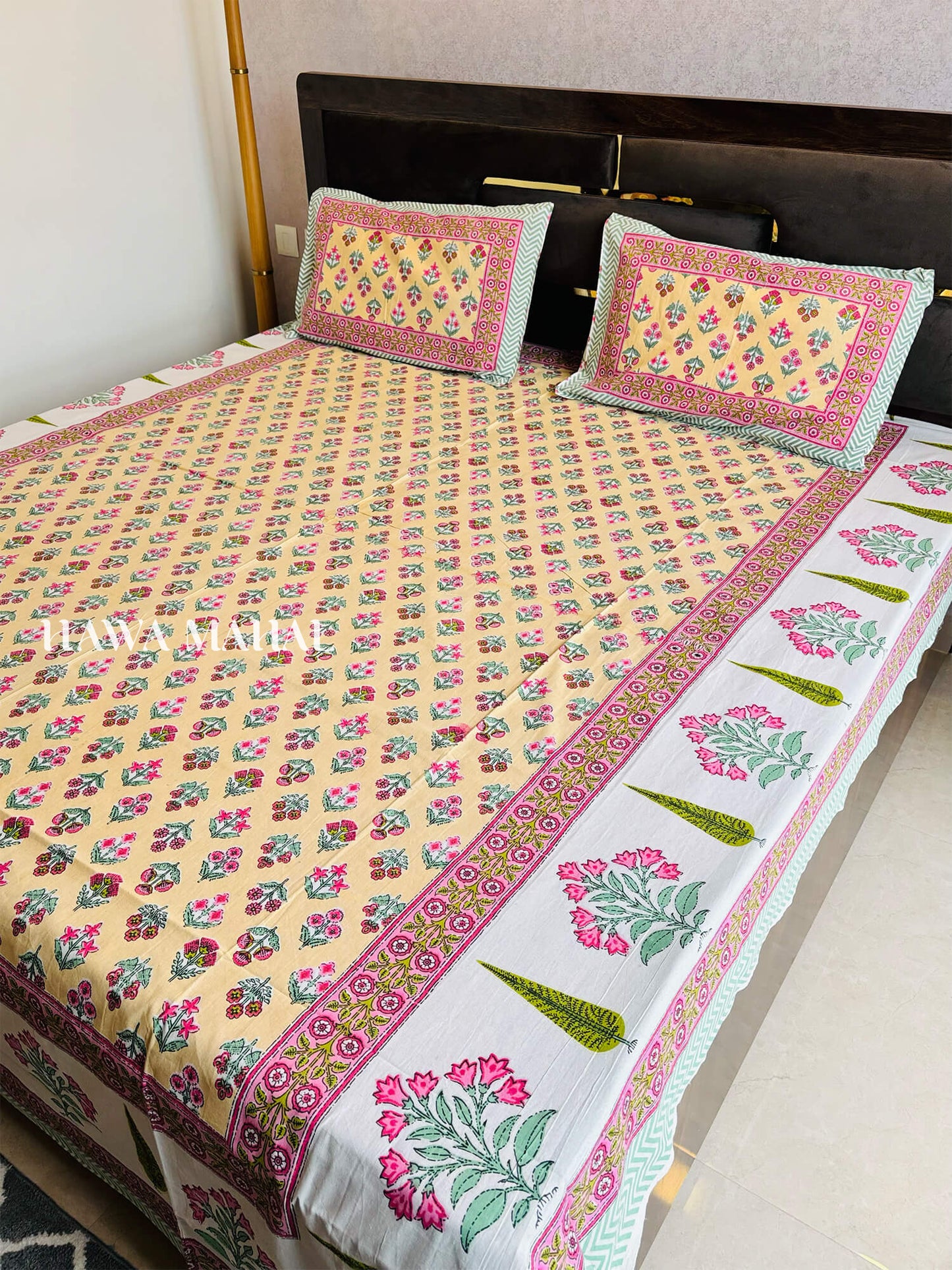 Rajputana Collection - King Cotton Bedsheet with Pillow Covers (90 x 108 inches)
