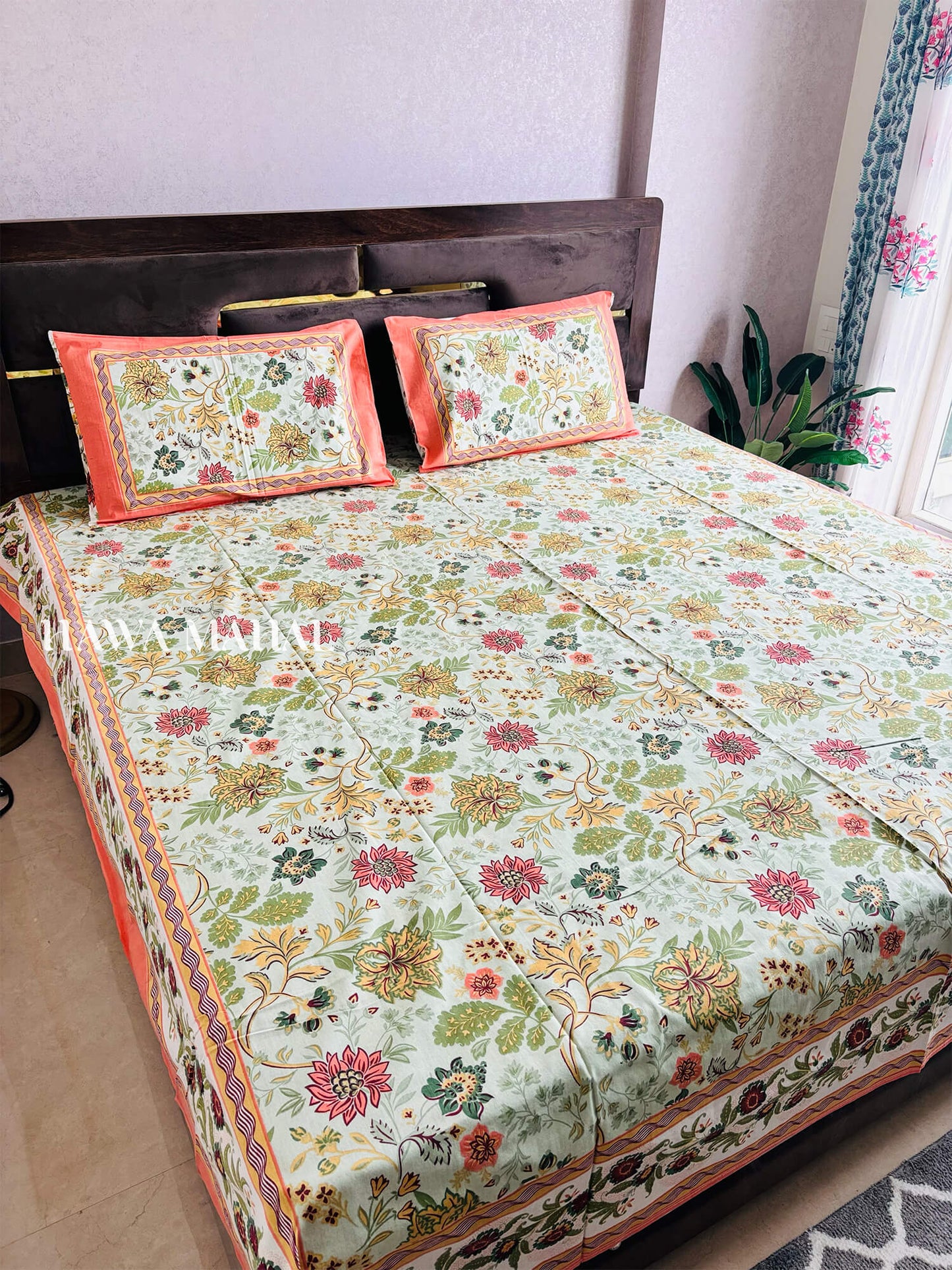 Rajputana Collection - King Cotton Bedsheet with Pillow Covers (90 x 108 inches)