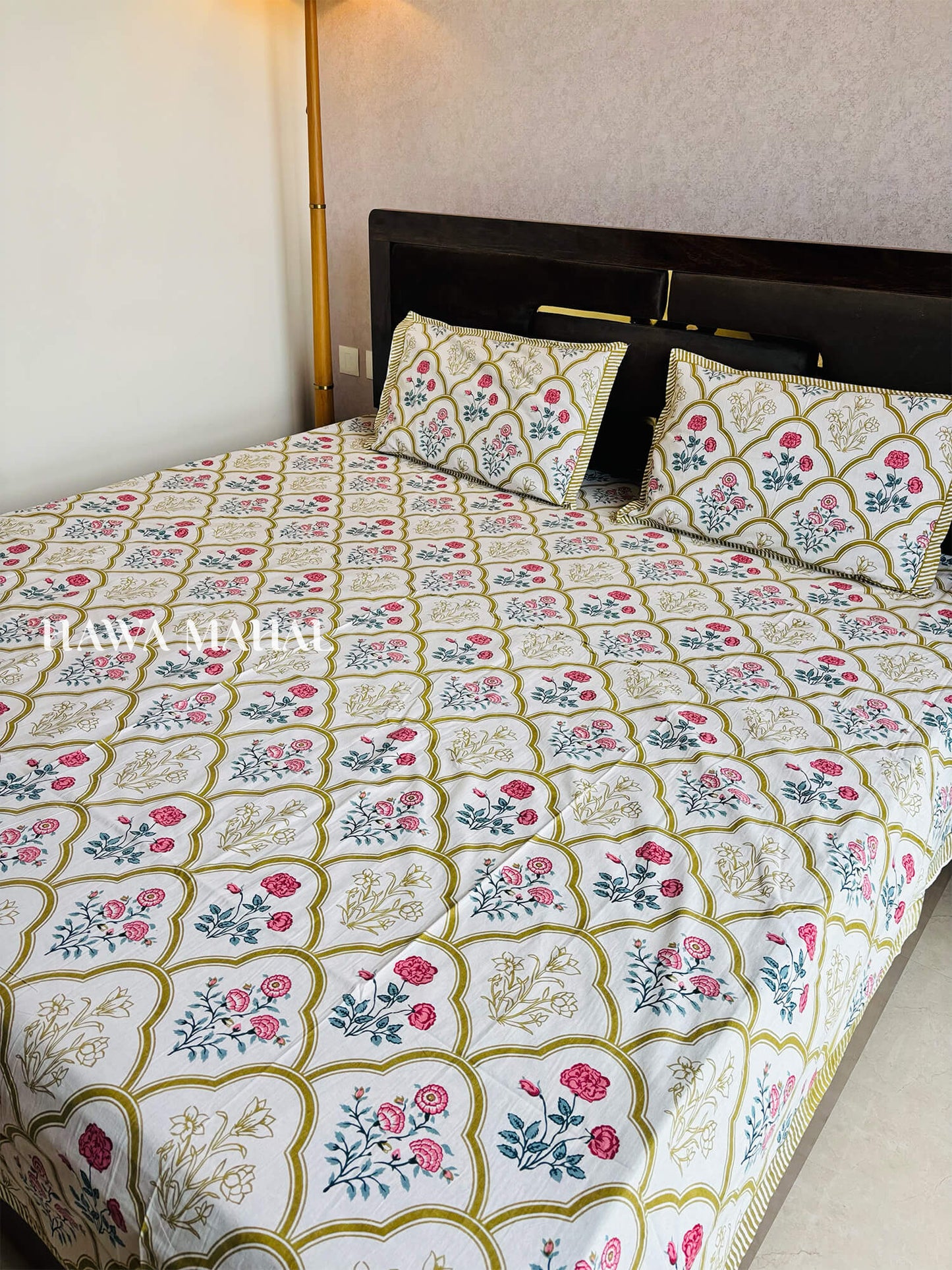 Rajputana Collection - Super King Cotton Bedsheet with Pillow Covers (108 x 108 inches)