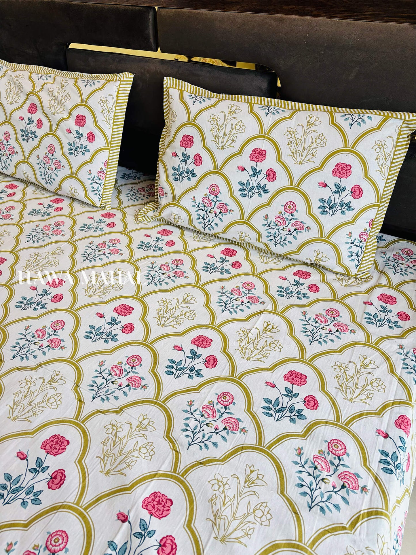 Rajputana Collection - Super King Cotton Bedsheet with Pillow Covers (108 x 108 inches)