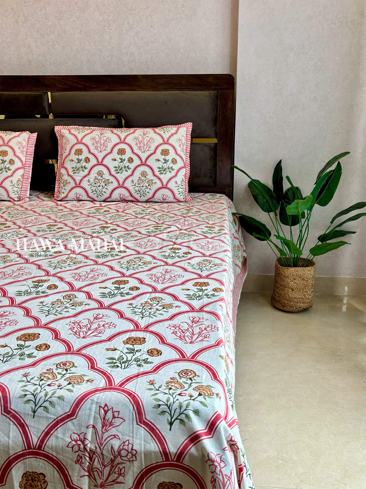 Rajputana Collection - Super King Cotton Bedsheet with Pillow Covers (108 x 108 inches)